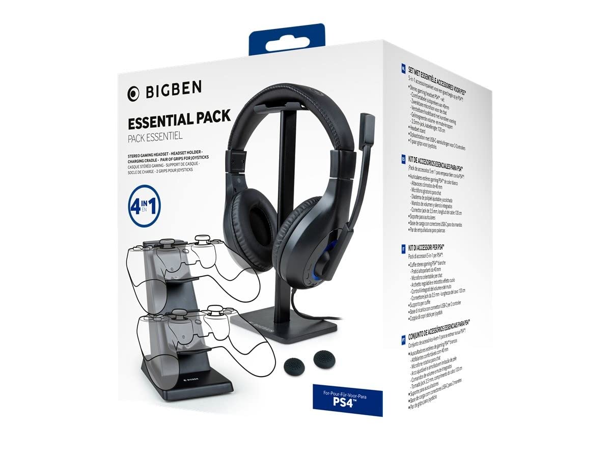 Auriculares Gaming Nacon Paquete Esencial ( PS4 - ) - Soporte, base de carga, empuñaduras Auriculares Gaming Nacon Paquete Esencial ( PS4 - ) - Soporte, base de carga, empuñaduras